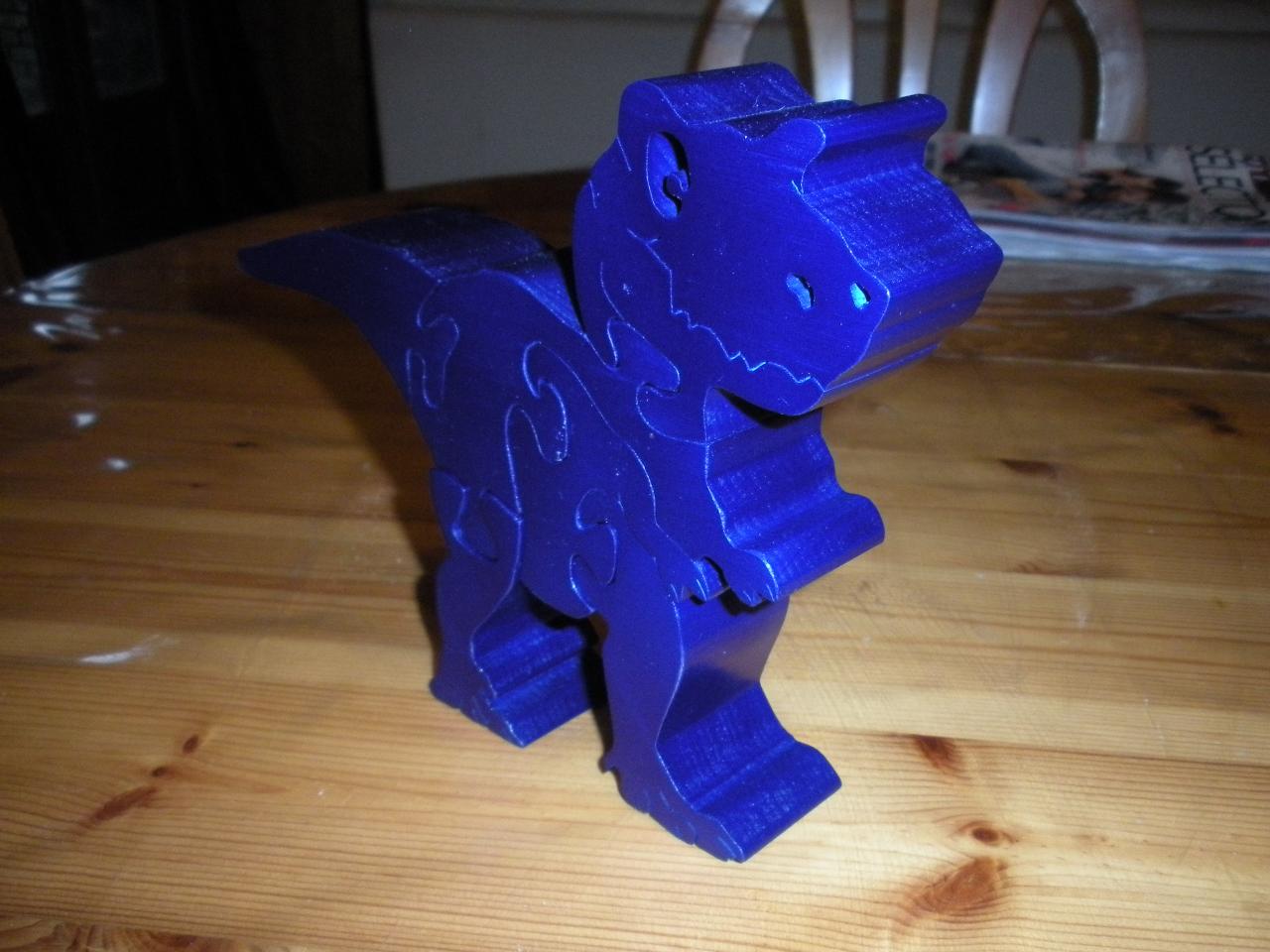 Tyrannosaure bleu Taille H 16cm L 20cm Ep 3,5 cm